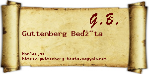 Guttenberg Beáta névjegykártya